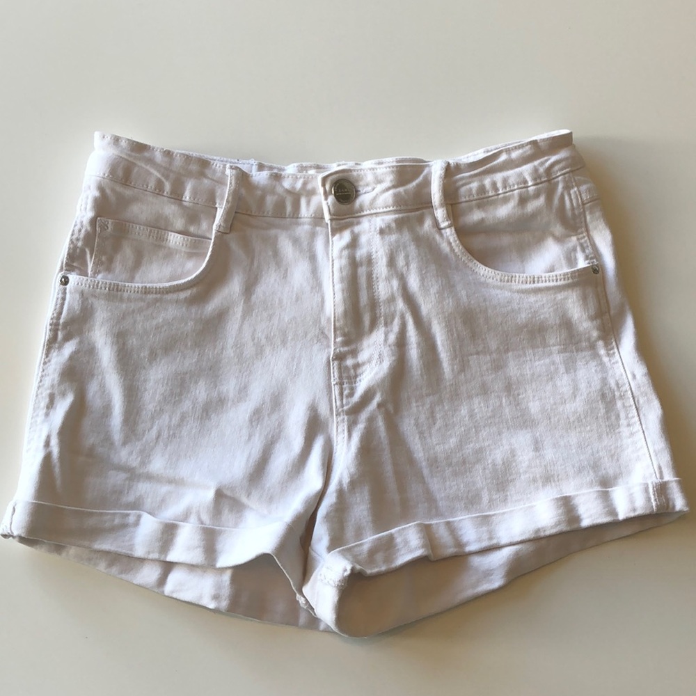 Zara TRF Denim White Jean Shorts